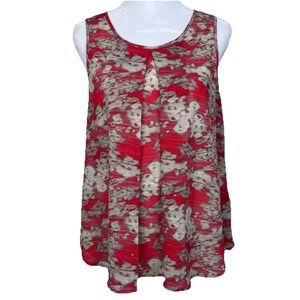 Juicy‎ Couture Tank Top Blouse Womens Small Embellished Sheer Keyhole Floral Y2K